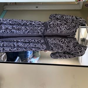 White and black dress